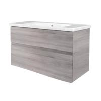 Badkamermeubel Best Design Quick-Greeploos 80x56x45cm Onderkast + Wastafel Grijs Eiken - thumbnail