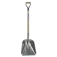 Schop 36 cm aluminium met houten steel - thumbnail