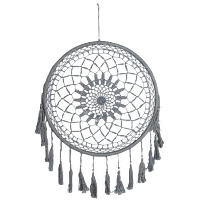 Handgemaakte Dromenvanger Mandala Grijs - 100% Katoen (47 cm) Handgemaakte Dromenvanger Mandala Grijs - 100% Katoen (47 cm)