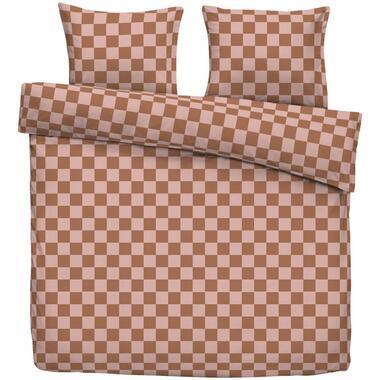 Dekbedovertrek Toledo - terra/roze - 200x220 cm - Leen Bakker
