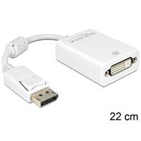 Delock 61765 DisplayPort / DVI Adapter [1x DisplayPort stekker - 1x DVI-bus 24+5-polig] Wit Met Ferrietkern 12.00 cm - thumbnail