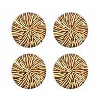 Houten Onderzetters met Kokosnoot Inleg (Set van 4) - thumbnail