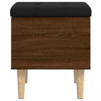 Opbergbankje 42x42x46 cm bewerkt hout bruin eikenkleur - thumbnail