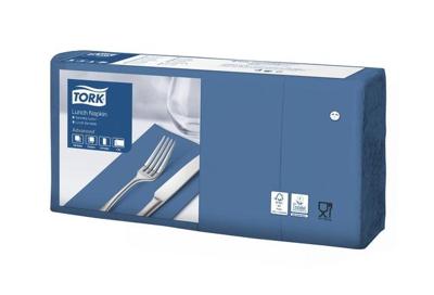 Lunchservet tork advanced achtstevouw donkerblauw | 10 stuks