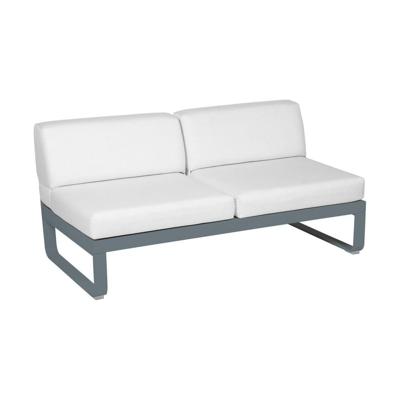 Fermob Bellevie 2-zitsmodule loungebank Storm Grey - Off-White