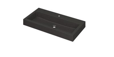 INK Wastafel Momento Quartz met 1 kraangat 90 cm x 45 cm x 9 cm Quartz zwart 3421221
