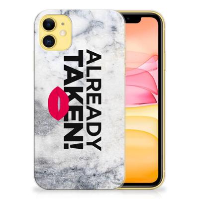 Apple iPhone 11 | Siliconen hoesje | met naam Already Taken White Apple iPhone 11 | Siliconen hoesje | met naam Already Taken White