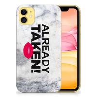 Apple iPhone 11 | Siliconen hoesje | met naam Already Taken White - thumbnail