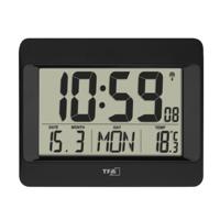 TFA Dostmann 60.4519.01 Wandklok Zendergestuurd 215 mm x 26 mm x 160 mm Zwart Groot display - thumbnail