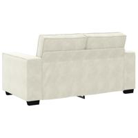 2-delige Loungeset met kussens fluweel crèmekleurig - thumbnail