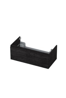 Onderkast INK 1 lade greeploos met houten keerlijst 90 cm x 45 cm x 35 cm Houtskool eiken 1257538