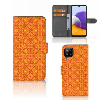 Samsung Galaxy A22 4G | M22 | Telefoon Hoesje | Batik Oranje Samsung Galaxy A22 4G | M22 | Telefoon Hoesje | Batik Oranje