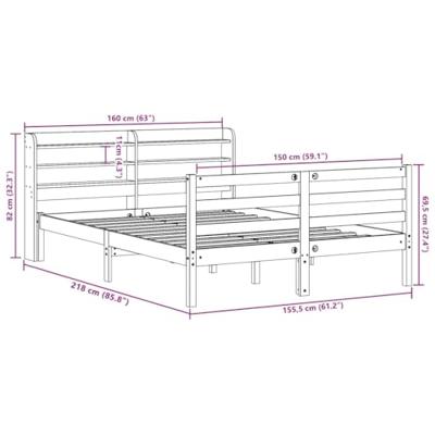 Bedframe zonder matras massief grenenhout wasbruin 150x200 cm