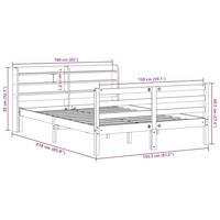 Bedframe zonder matras massief grenenhout wasbruin 150x200 cm - thumbnail