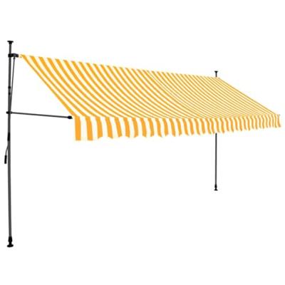 Luifel handmatig uitschuifbaar met LED 400 cm wit en oranje - thumbnail