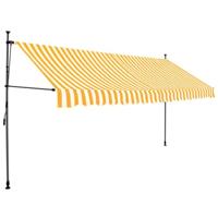 VidaXL Luifel handmatig uitschuifbaar met led 400 cm wit en oranje - thumbnail