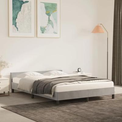 Bedframe zonder matras 140x200 cm fluweel lichtgrijs
