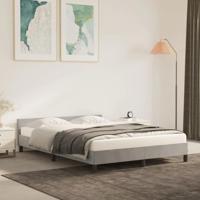 Bedframe zonder matras 140x200 cm fluweel lichtgrijs - thumbnail