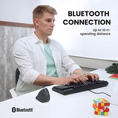 Perixx PERIMICE-804 Ergonomische muis Bluetooth Optisch Zwart 6 Toetsen 1600 dpi Ergonomisch Perixx PERIMICE-804 Ergonomische muis Bluetooth Optisch Zwart 6 Toetsen 1600 dpi Ergonomisch