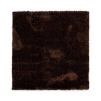 Tapeso Vierkant hoogpolig vloerkleed velvet - Posh donkerbruin - - thumbnail