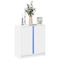 Dressoir met LED 77x34x85 cm bewerkt hout wit - thumbnail