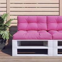 VidaXL Palletkussens 2 st stof roze - thumbnail