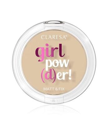 Claresa girl pow(d)er! matt & fix pressed powder 02 natural beige 12gr.