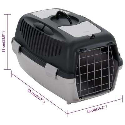 VidaXL Reismand 55x36x35 cm polypropeen grijs en zwart
