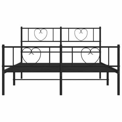 Bedframe met hoofd- en voeteneinde metaal zwart 150x200 cm - thumbnail
