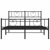 Bedframe met hoofd- en voeteneinde metaal zwart 150x200 cm - thumbnail