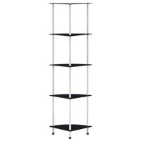 Kastje 5-laags 30x30x130 cm gehard glas zwart - thumbnail