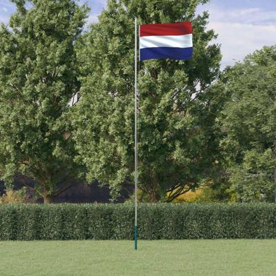 VidaXL Vlag met vlaggenmast nederland 6,08 m aluminium