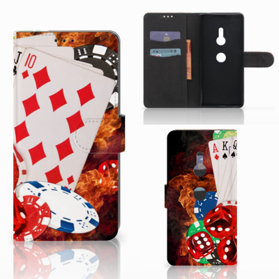 Sony Xperia XZ3 Wallet Case met Pasjes Casino Sony Xperia XZ3 Wallet Case met Pasjes Casino