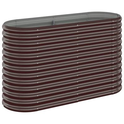 VidaXL Plantenbak 114x40x68 cm gepoedercoat staal bruin