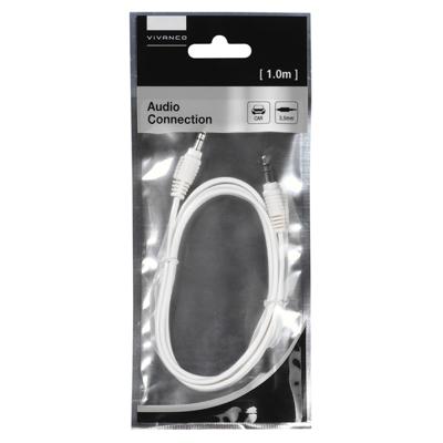 Vivanco Jackplug Audio Aansluitkabel [1x Jackplug male 3.5 mm - 1x Jackplug male 3.5 mm] 1.00 m Wit