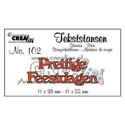 Crealies • snijmal nederlandse tekst no.102 "prettige feestdagen"