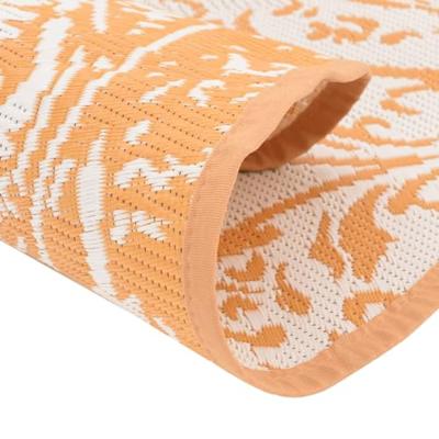 VidaXL Buitenkleed arakil ø120 cm polypropeen oranje en wit