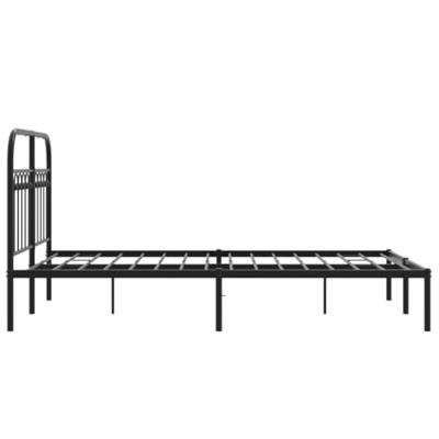 Bedframe met hoofdbord metaal zwart 120x200 cm
