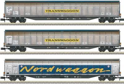 MiniTrix 18297 N 3-delige set grote schuiframen van de Transwaggon, MHI