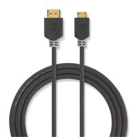 Nedis High Speed HDMI-kabel met Ethernet HDMI-connector - mini-connector 2,0 m Antraciet - thumbnail