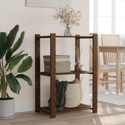 VidaXL Opbergrek 3-laags 60x38x90 cm massief grenenhout bruin VidaXL Opbergrek 3-laags 60x38x90 cm massief grenenhout bruin