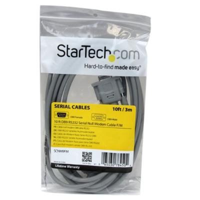 StarTech.com 3m RS232 DB9 nulmodemkabel, vrouwelijk/stekker