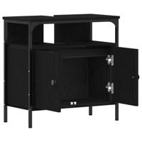 Wastafelkast 60x30x60 cm spaanplaat zwart eikenkleurig - thumbnail