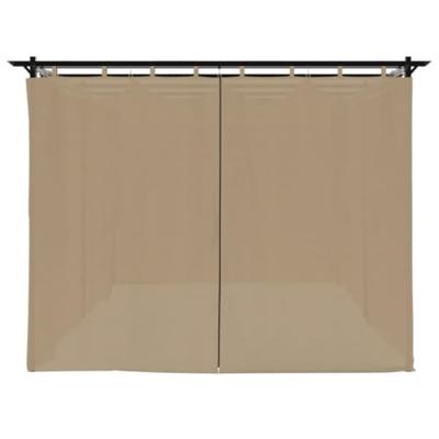 Prieel met gordijnen 6x3 m staal taupe