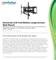 Manhattan 461290 Universal + Curved TV-beugel Voor curved TVs, Kantelbaar, Zwenkbaar 94,0 cm (37) - 228,6 cm (90) Kantelbaar en zwenkbaar - thumbnail