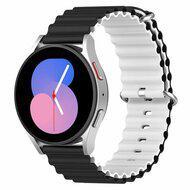 Ocean Style bandje - Zwart / wit - Samsung Galaxy Watch 3 - 45mm - thumbnail