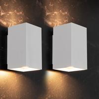 2x Cometa bianco by LUSENZ - Up and downlight - Rechthoekige wandlamp met mat witte coating - thumbnail