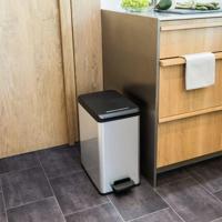Curver Decobin slim afvalbak 25L zilver - thumbnail