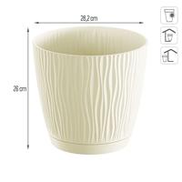 Prosperplast Plantenpot - kunststof - creme wit - D28 x H26 cm - thumbnail