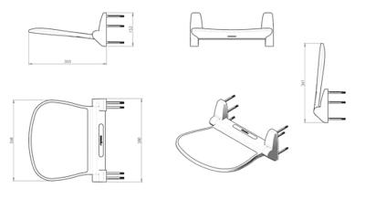 Opklapbare Douchezitting Sapho Sound 38x35.5 cm Wit / Chroom Sapho